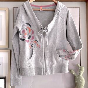 Lucy Activewear Floral Print Hoodie Jacket, Size M